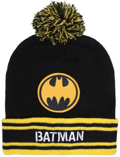 Ciepła, czarno-żółta czapka z pomponem BATMAN DC COMICS