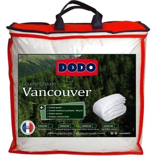 Ciepła kołdra Vancouver - 200 x 200 cm - 400gr/m² - Biała - DODO Dodo