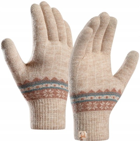 Ciepłe Dotykowe Rękawiczki Wzór Nordycki Zimowe Edibazzar