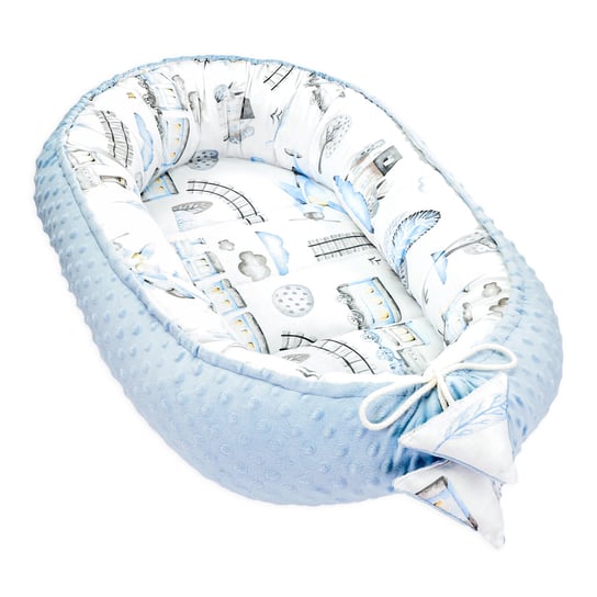 Ciepłe gniazdko niemowlęce 90x50 cm - przytulaśne gniazdko dla noworodka kokon zimowy/jesienny Kolej Totsy Baby