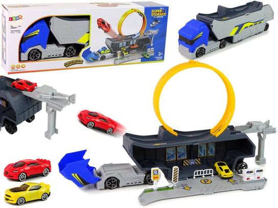 Ciężarówka 2w1 Tor Wyścigowy Pętla Auta Sportowe Lean Toys