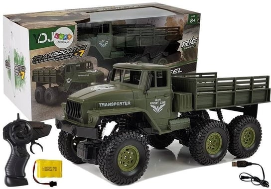 Ciężarówka Auto Zdalnie Sterowane 1:18 Wojskowe Zielone Lean Toys
