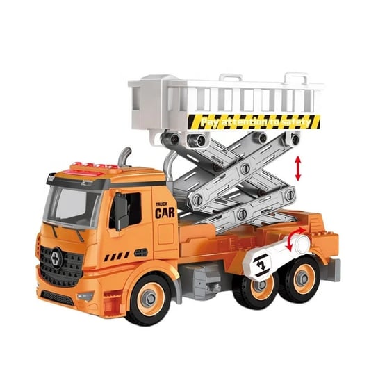 Ciężarówka DIY z efektami dźwiękowymi i świetlnymi, ciężarówkę można skręcać i rozkręcać wielokrotnie, nauka mechaniki i dokładności, wiele części ruchomych Inna marka