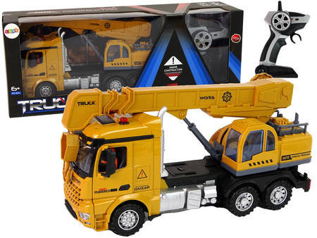 Ciężarówka Zdalnie Sterowana Dźwig Pilot 2,4G Dźwięk Światła Lean Toys