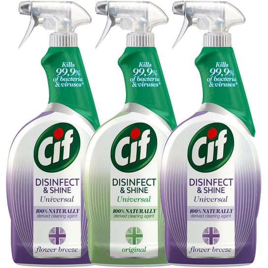 Cif Disinfect & Shine Mix Spray Antybakteryjny 3 X 750Ml CIF