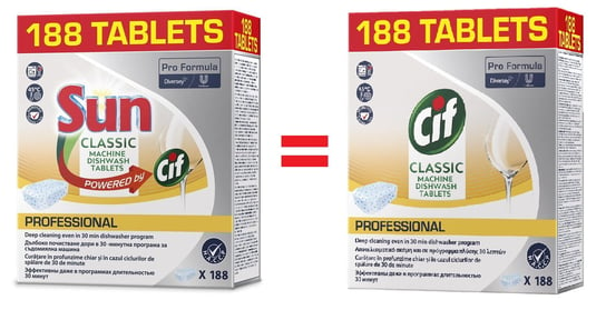 Cif/Sun  Classic Tabletes 188 Szt. - Tabletki Do Zmywarki Diversey