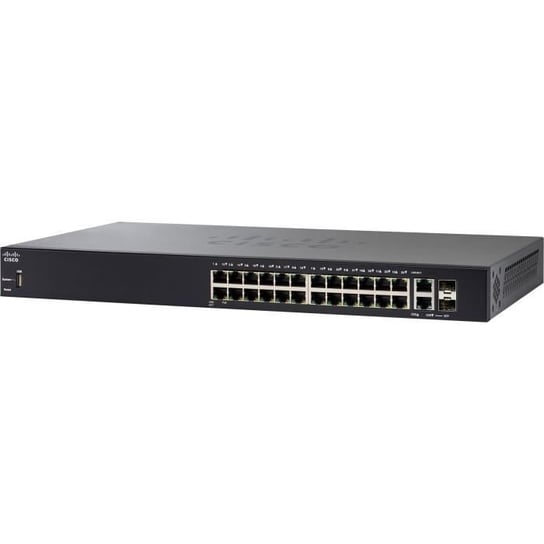Cisco SF250-24P - Przełącznik zarządzalny dla małych firm 24 porty PoE+ 10/100 2 połączone porty Gigabit Ethernet / SFP (kategoria: Inna marka