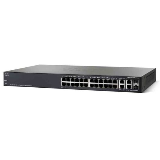 Cisco SG350-28P-K9, zarządzany, L3, Gigabit Ethernet (10-100-1000), połączenie Ethernet, obsługa zasilania przez ten port (PoE) Cisco