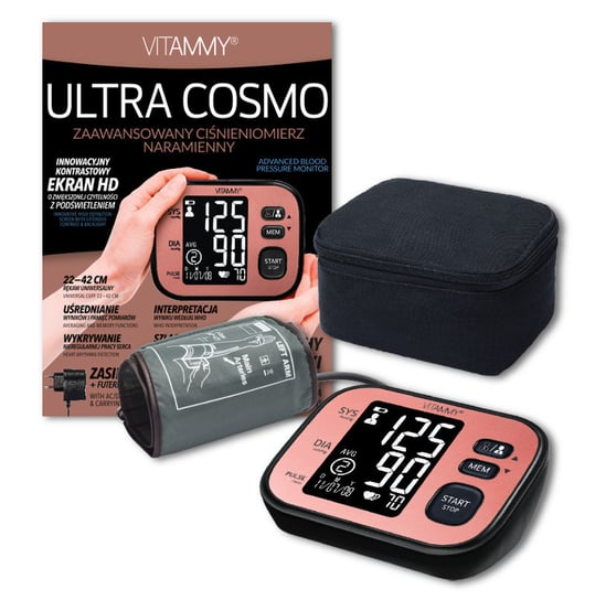 Ciśnieniomierz naramienny VITAMMY Ultra Cosmo z zasilaczem różowy Vitammy
