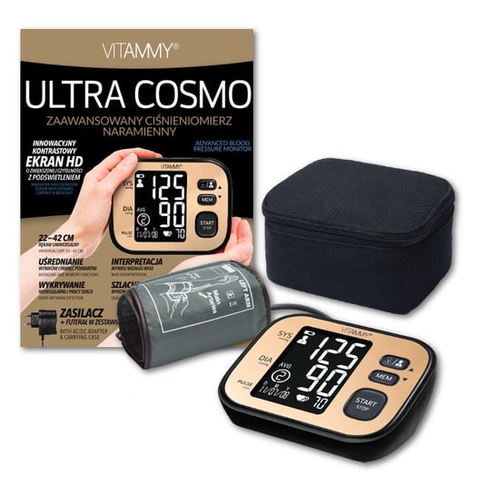 Ciśnieniomierz naramienny VITAMMY Ultra Cosmo z zasilaczem złoty Vitammy
