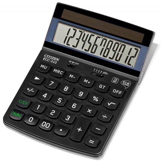 Citizen, Kalkulator biurowy ecc-310, 12-cyfrowy, 173x107mm, czarny Citizen