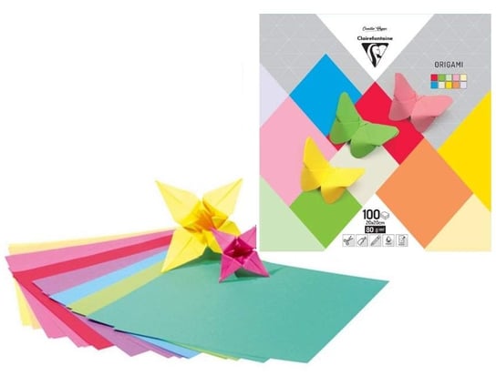 Clairefontaine, Papier  Origami 20X20Cm Mix 10 Kolorów 100 Arkuszy Clairefontaine