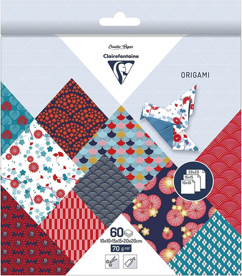 Clairefontaine, Papier  Origami Hanayo 3 Formaty 60 Arkuszy Clairefontaine