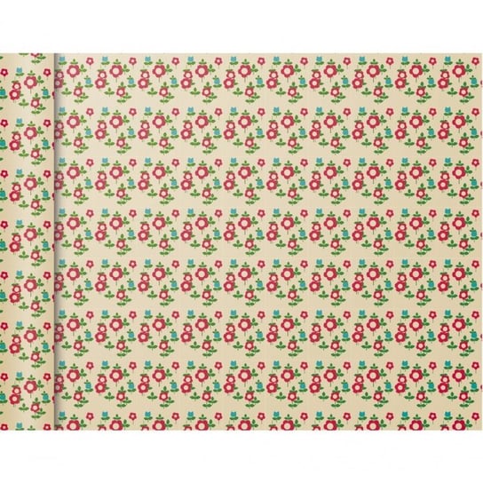 Clairefontaine, Papier  Pakowy Mini Rolki 5X0,35M Czerwone Kwiaty Clairefontaine