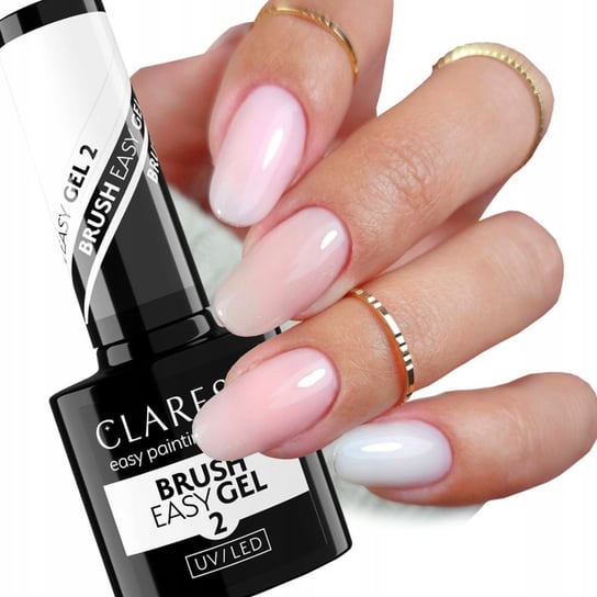Claresa Brush Easy Gel Żel Do Paznokci W Butelce Z Pędzelkiem 2 Mleczny 5 G Puderek