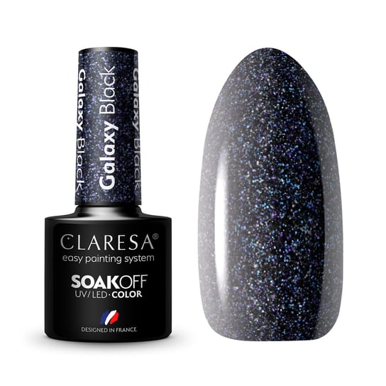 Claresa galaxy black kolorowy lakier hybrydowy 5g Claresa