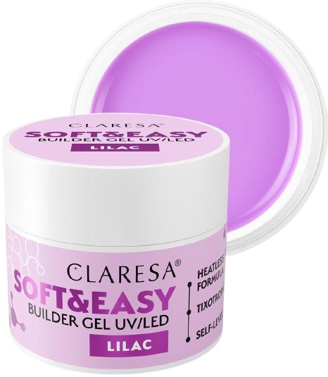 CLARESA N Żel budujący do paznokci Soft&Easy Builder Lilac 45g Claresa