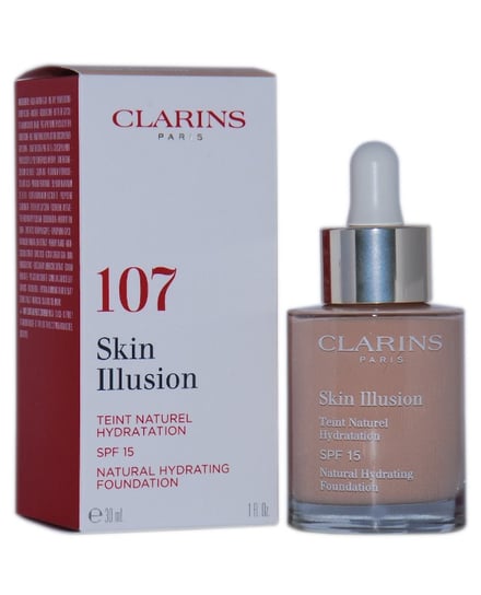 Clarins, Skin Illusion, podkład nawilżająco-rozświetlający 107 Beige, SPF 15, 30 ml Clarins