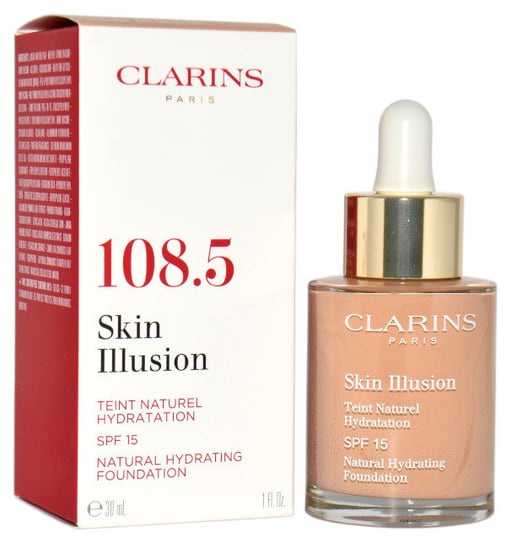 Clarins, Skin Illusion, podkład nawilżająco-rozświetlający 108.5 Cashew, SPF 15, 30 ml Clarins