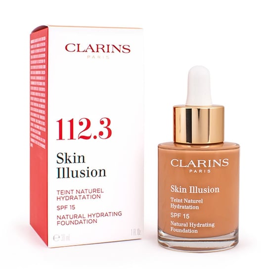 Clarins, Skin Illusion, podkład nawilżająco-rozświetlający 112.3 Sandalwood, SPF 15, 30 ml Clarins