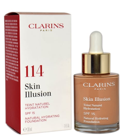 Clarins, Skin Illusion, podkład nawilżająco-rozświetlający 114 Cappuccino, SPF 15, 30 ml Clarins