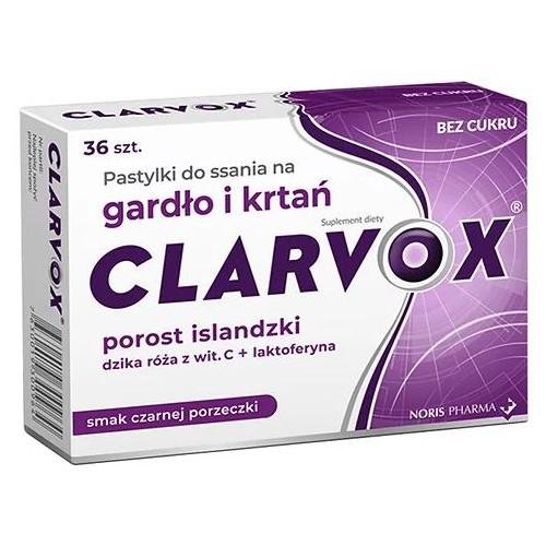 Clarvox, Porost Islandzki ból gardła, 36 past. Noris Pharma