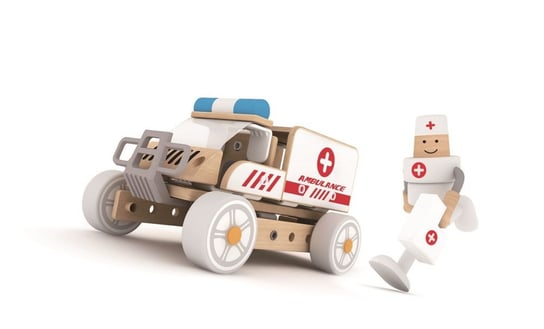 Classic World, klocki drewniane konstrukcyjne, ambulans ClassicWorld