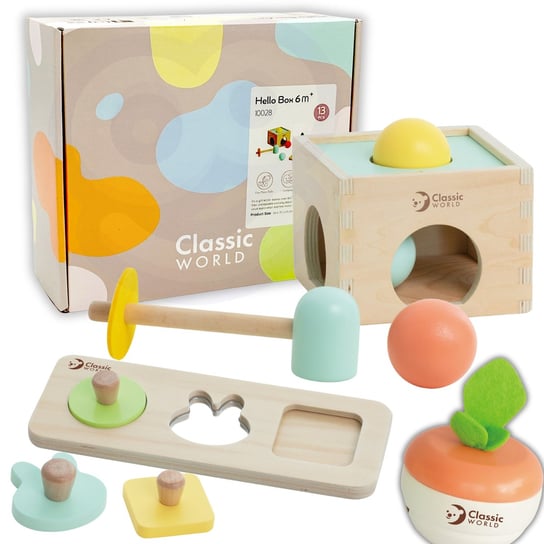CLASSIC WORLD Pastelowy Zestaw Edukacyjny dla Dzieci Box od 6 do 12 miesiąca ClassicWorld