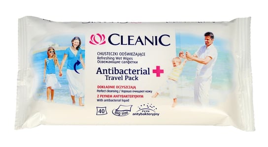 Cleanic, Antibacterial, chusteczki odświeżające, 40 szt. Cleanic