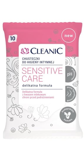 Cleanic, chusteczki do higieny intymnej Sensitive Care, 10 szt. Cleanic