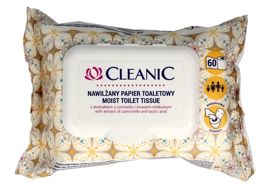 Cleanic, papier toaletowy nawilżany, 60 szt. Cleanic