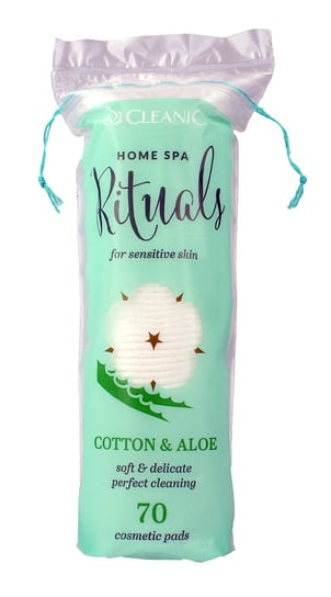 Cleanic, płatki kosmetyczne Home Spa Ritualy Cotton&Aloe, 70 szt. Cleanic