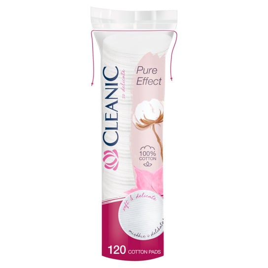 Cleanic, Pure Effect, płatki kosmetyczne okrągłe, 120 szt. Cleanic