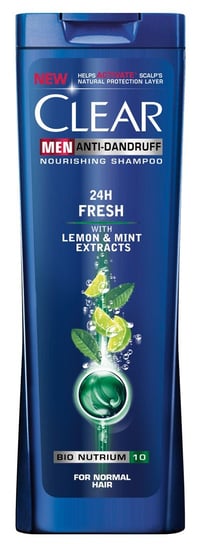 Clear, 24H Fresh, przeciwłupieżowy szampon do włosów dla mężczyzn, 400 ml Clear