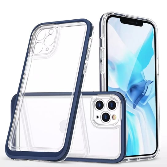 Clear 3in1 etui do iPhone 11 Pro żelowy pokrowiec z ramką niebieski 4kom.pl