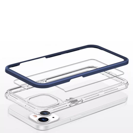 Clear 3in1 etui do iPhone 13 mini żelowy pokrowiec z ramką niebieski 4kom.pl