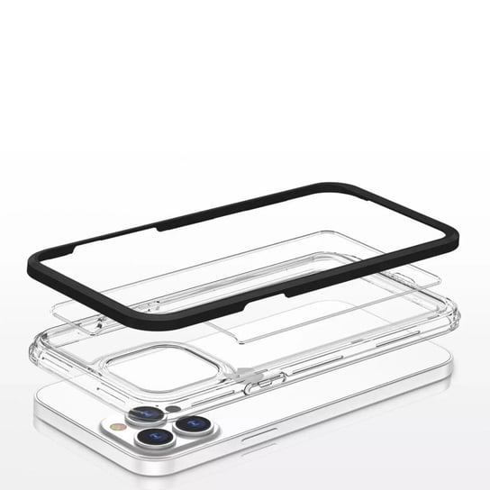 Clear 3in1 etui do iPhone 13 Pro Max żelowy pokrowiec z ramką czarny 4kom.pl