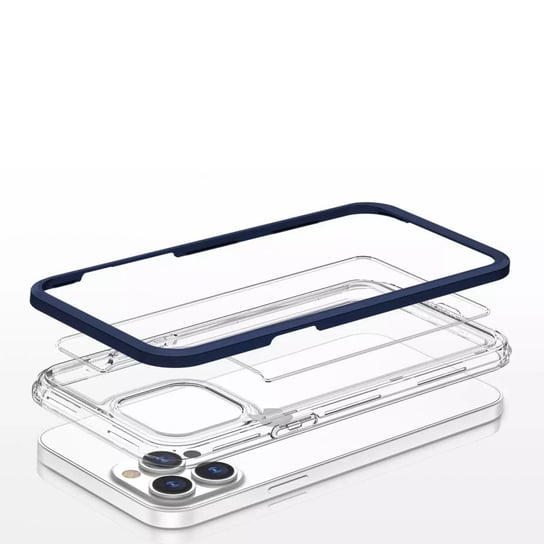 Clear 3in1 etui do iPhone 13 Pro żelowy pokrowiec z ramką niebieski 4kom.pl