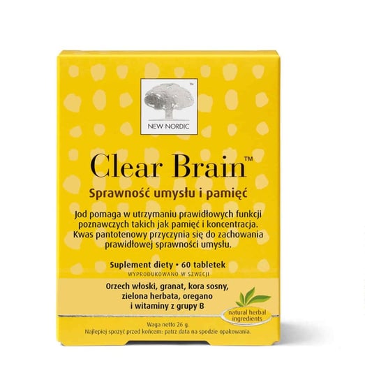 Clear Brain, suplement diety, 60 tabletek New Nordic Healthbrads
