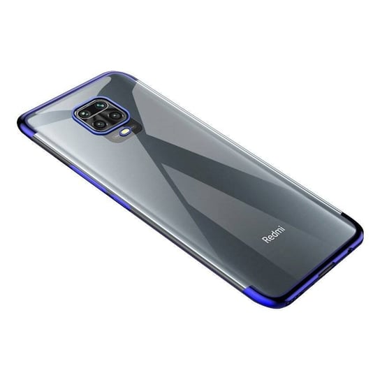 Clear Color case żelowy pokrowiec etui z metaliczną ramką Xiaomi Redmi Note 9 Pro / Redmi Note 9S niebieski Hurtel