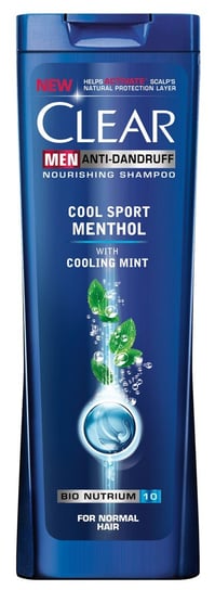 Clear, Cool Sport Menthol, przeciwłupieżowy szampon do włosów dla mężczyzn, 400 ml Clear