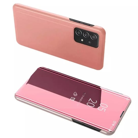 Clear View Case futerał etui z klapką Samsung Galaxy A73 różowy 4kom.pl