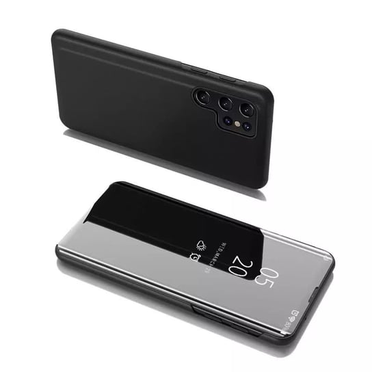 Clear View Case futerał etui z klapką Samsung Galaxy S22 Ultra czarny 4kom.pl