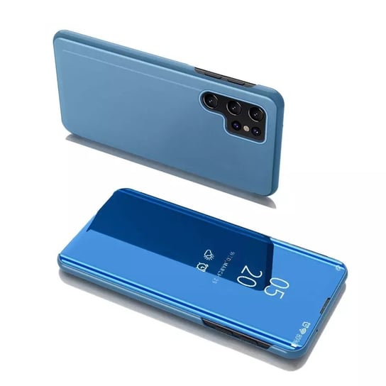 Clear View Case futerał etui z klapką Samsung Galaxy S22 Ultra niebieski 4kom.pl