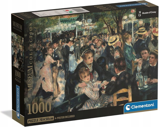 Puzzle 1000 Pièces Clementoni – Bal Du Moulin De La Galette – Qualité Italienne, 70x50 Cm