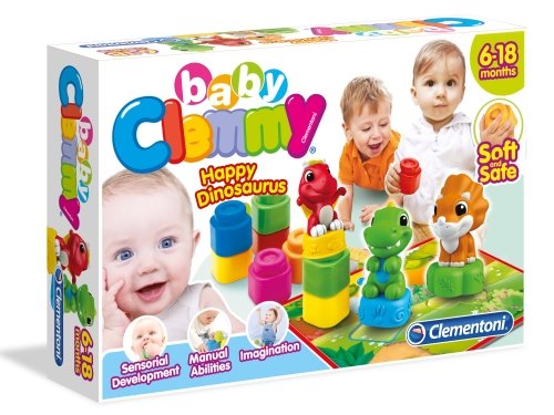 Clementoni, Baby Clemmy Dino, klocki Kształty i kolory Clementoni