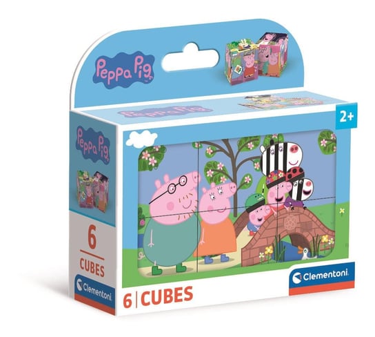 Clementoni, Klocki Sześcienne, Peppa Pig, 6 el. Clementoni