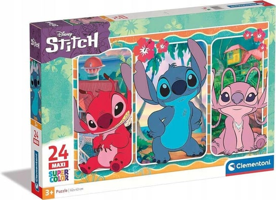 Clementoni, Lilo I Stitch Puzzle Maxi 62X42 Cm, 24 el. Clementoni