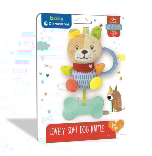 Clementoni, Mięciutka Grzechotka Piesek Baby Clementoni 4U