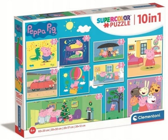 Clementoni, puzzle, Bajki, Świnka Peppa, 10w1 Clementoni